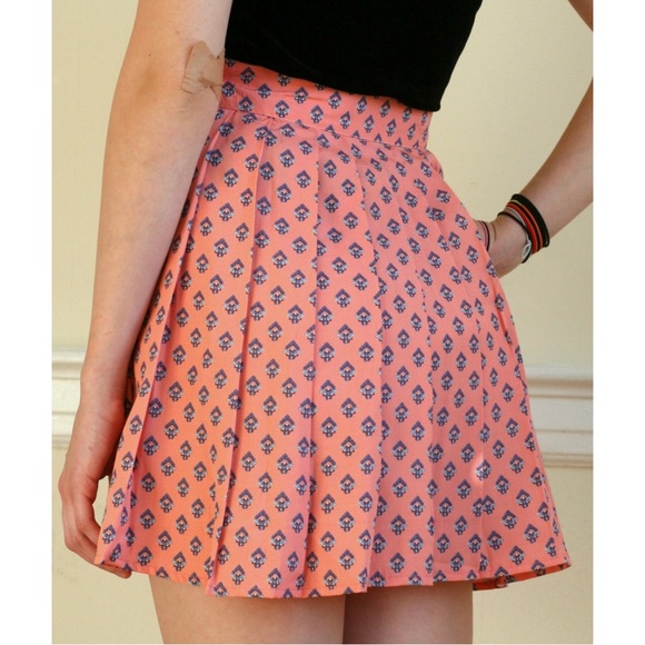 Vintage Baroque Pattern Pleated Skirt | Mark Henri Retro Fleur Maximalist Mini - Picture 3 of 5